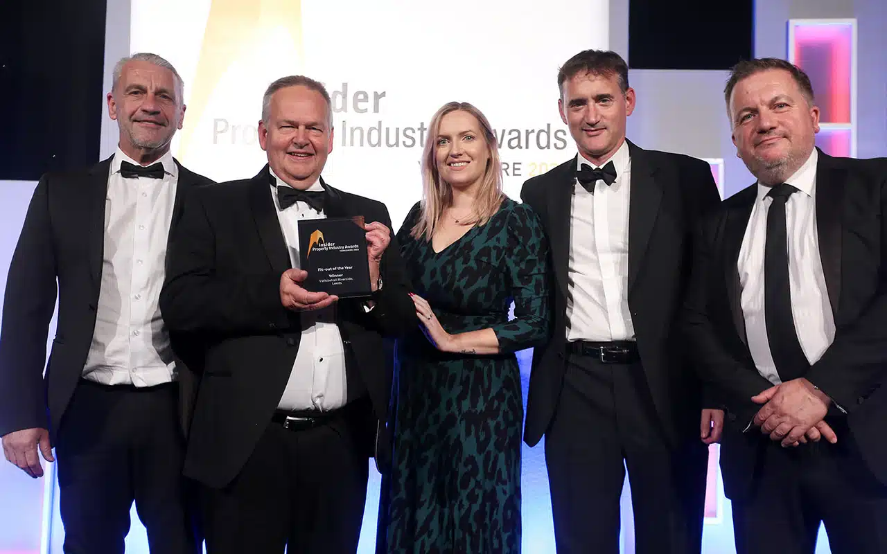 Team with award for Fitout of the Year at the Property Industry Awards.