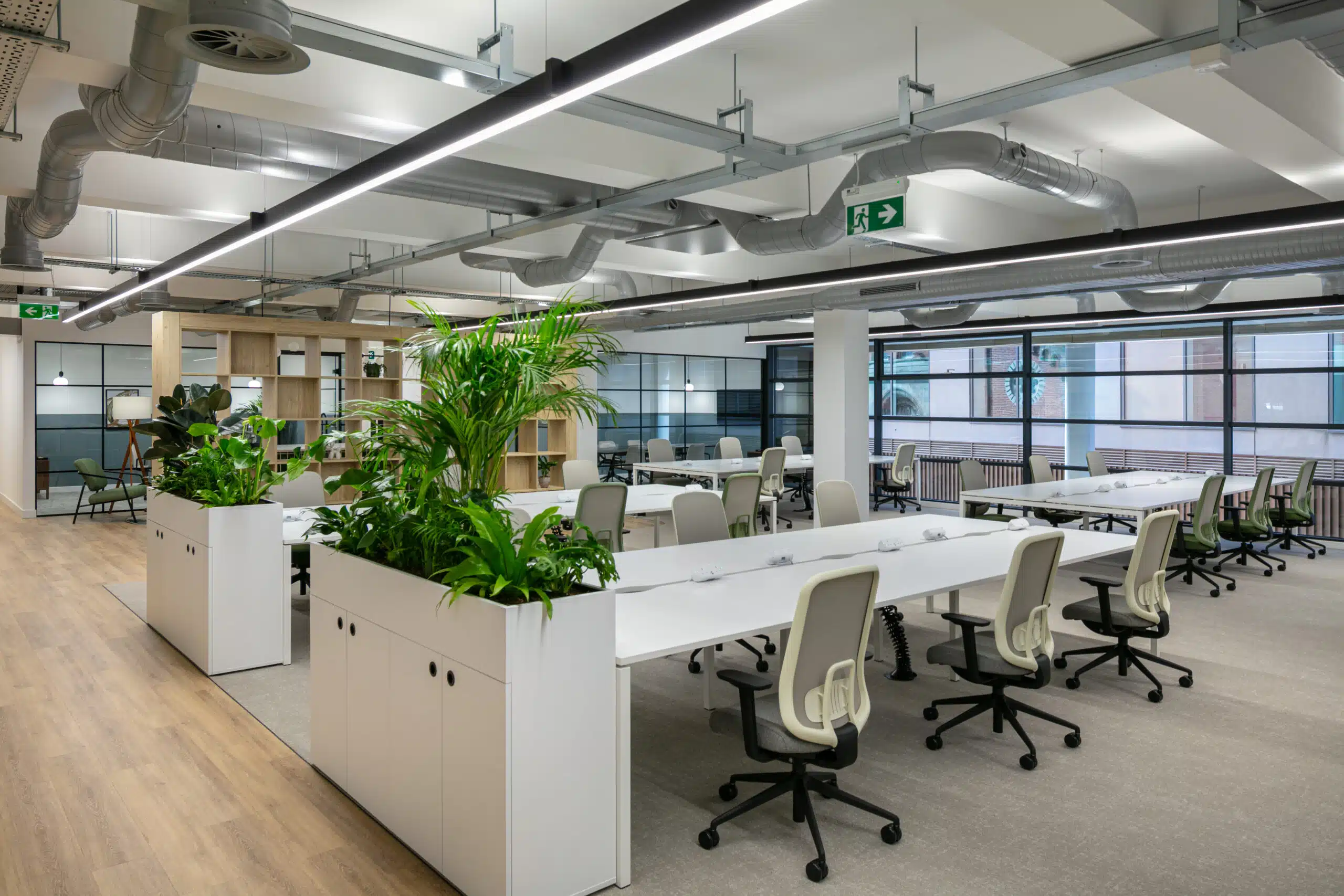 Cat B refurbishment showing a modern office workspace