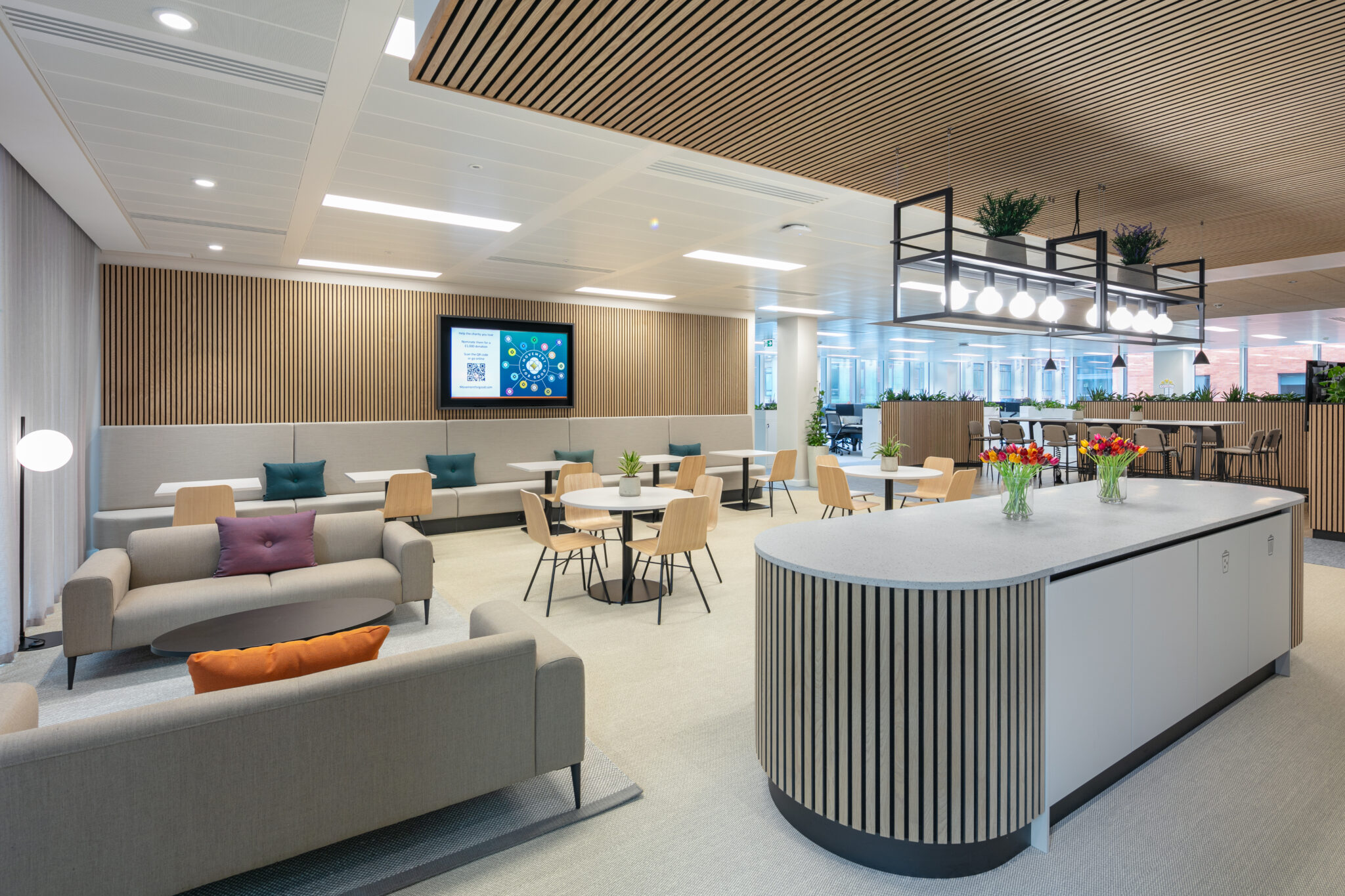 Communal interior design for Benefact Group