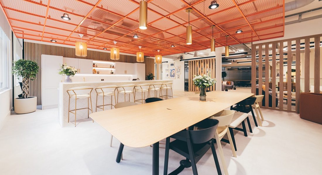 Breakout area for serviced office in Manchester